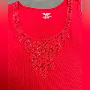 Lane Bryant Tank Top With Beading 18/20 Red